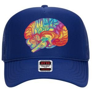 Colorful Brain High Crown Mesh Back Trucker Hat