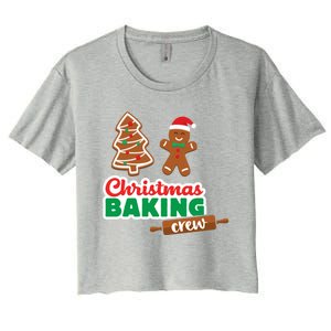 Christmas Baking Crew Funny Merry Xmas Cookies Matching Cute Gift Women's Crop Top Tee