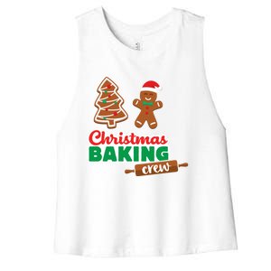 Christmas Baking Crew Funny Merry Xmas Cookies Matching Cute Gift Women's Racerback Cropped Tank