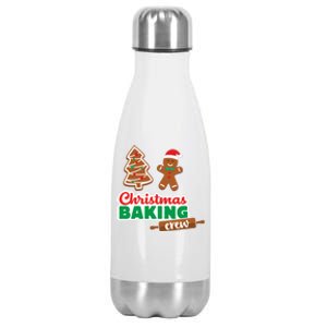 Christmas Baking Crew Funny Merry Xmas Cookies Matching Cute Gift Stainless Steel Insulated Water Bottle