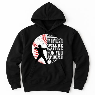 Cute Baseball Catcher Grandma Grandpa Grandson Quote Graphic Hoodie