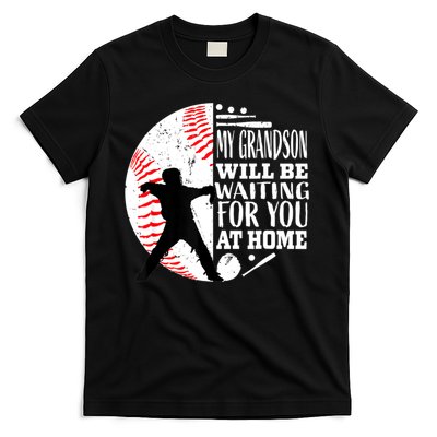 Cute Baseball Catcher Grandma Grandpa Grandson Quote Graphic T-Shirt