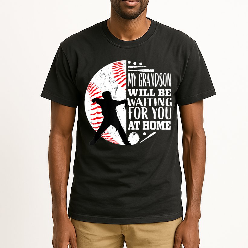 Cute Baseball Catcher Grandma Grandpa Grandson Quote Graphic Tall T-Shirt