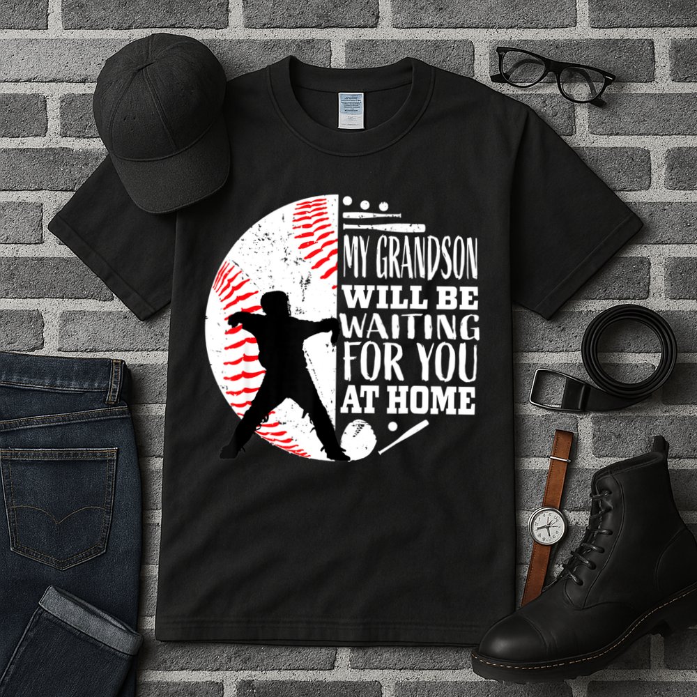 Cute Baseball Catcher Grandma Grandpa Grandson Quote Graphic Tall T-Shirt