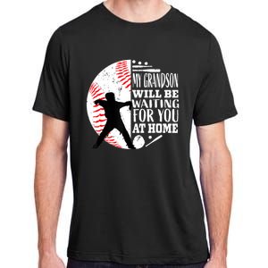 Cute Baseball Catcher Grandma Grandpa Grandson Quote Graphic Adult ChromaSoft Performance T-Shirt