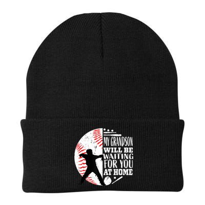 Cute Baseball Catcher Grandma Grandpa Grandson Quote Graphic Beanie