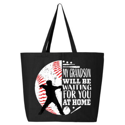Cute Baseball Catcher Grandma Grandpa Grandson Quote Graphic 25L Jumbo Tote