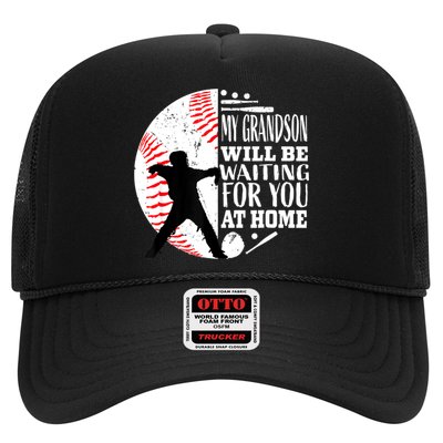 Cute Baseball Catcher Grandma Grandpa Grandson Quote Graphic Hat