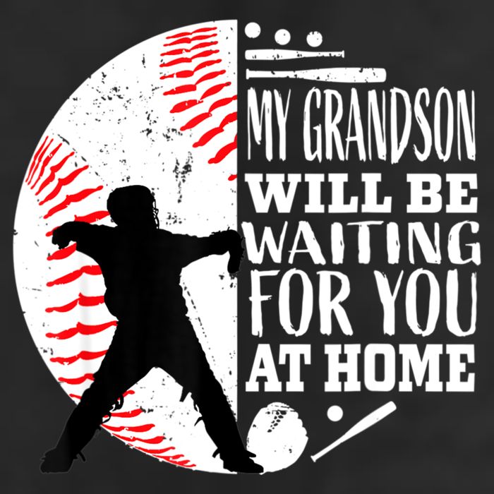 Cute Baseball Catcher Grandma Grandpa Grandson Quote Graphic Hat