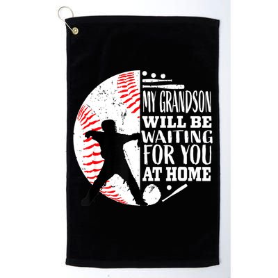 Cute Baseball Catcher Grandma Grandpa Grandson Quote Graphic Golf Towel