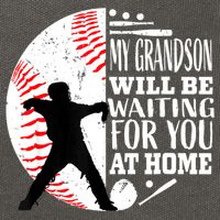 Cute Baseball Catcher Grandma Grandpa Grandson Quote Graphic Cotton Canvas Backpack