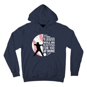 Cute Baseball Catcher Grandma Grandpa Grandson Quote Graphic Hoodie