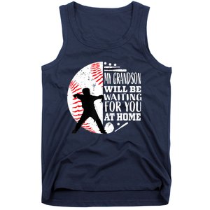 Cute Baseball Catcher Grandma Grandpa Grandson Quote Graphic Tank Top