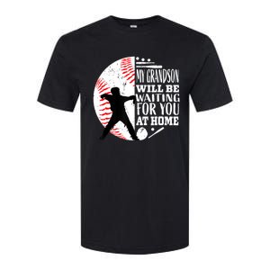 Cute Baseball Catcher Grandma Grandpa Grandson Quote Graphic Softstyle CVC T-Shirt