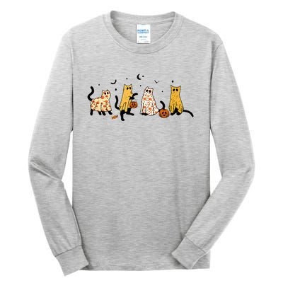 Cute Black Cats In Ghost Costume Tall Long Sleeve T-Shirt