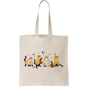 Cute Black Cats In Ghost Costume Tote Bag