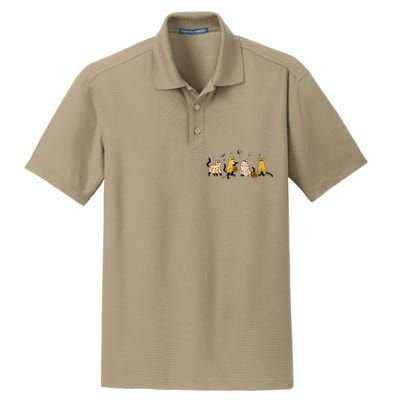 Cute Black Cats In Ghost Costume Dry Zone Grid Polo