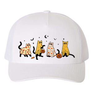 Cute Black Cats In Ghost Costume Yupoong Adult 5-Panel Trucker Hat