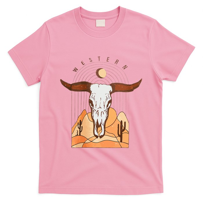 Cow Bull Cattle Skull Head Western T-Shirt