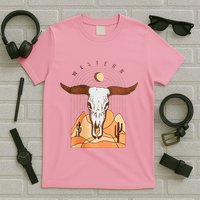 Cow Bull Cattle Skull Head Western T-Shirt