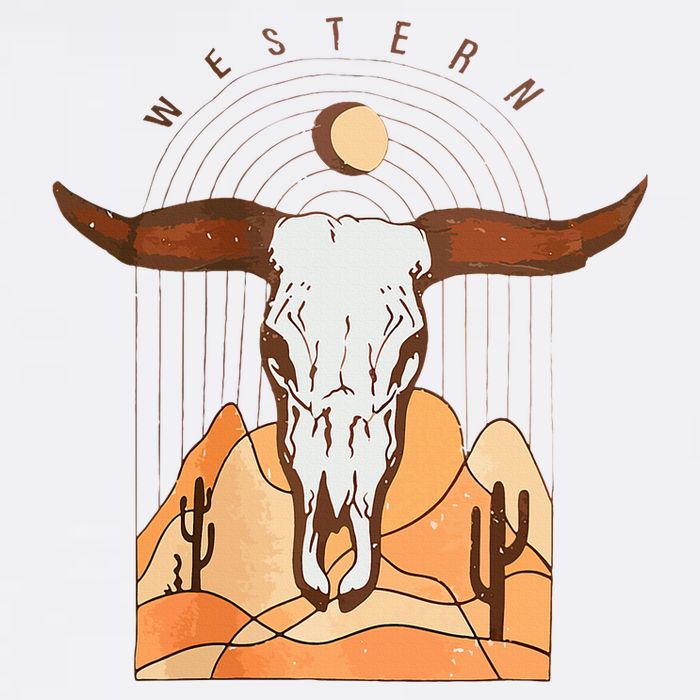 Cow Bull Cattle Skull Head Western Wool Snapback Cap
