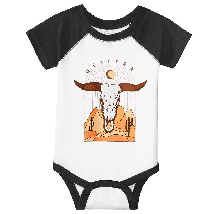 Cow Bull Cattle Skull Head Western Infant Baby Jersey Bodysuit