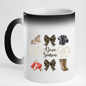 Camo Bow Coquette Dove Season Hunting Dove Hunter Hunt Girl Gift 11oz Black Color Changing Mug