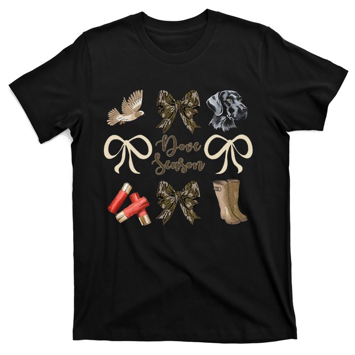 Camo Bow Coquette Dove Season Hunting Dove Hunter Hunt Girl Gift T-Shirt