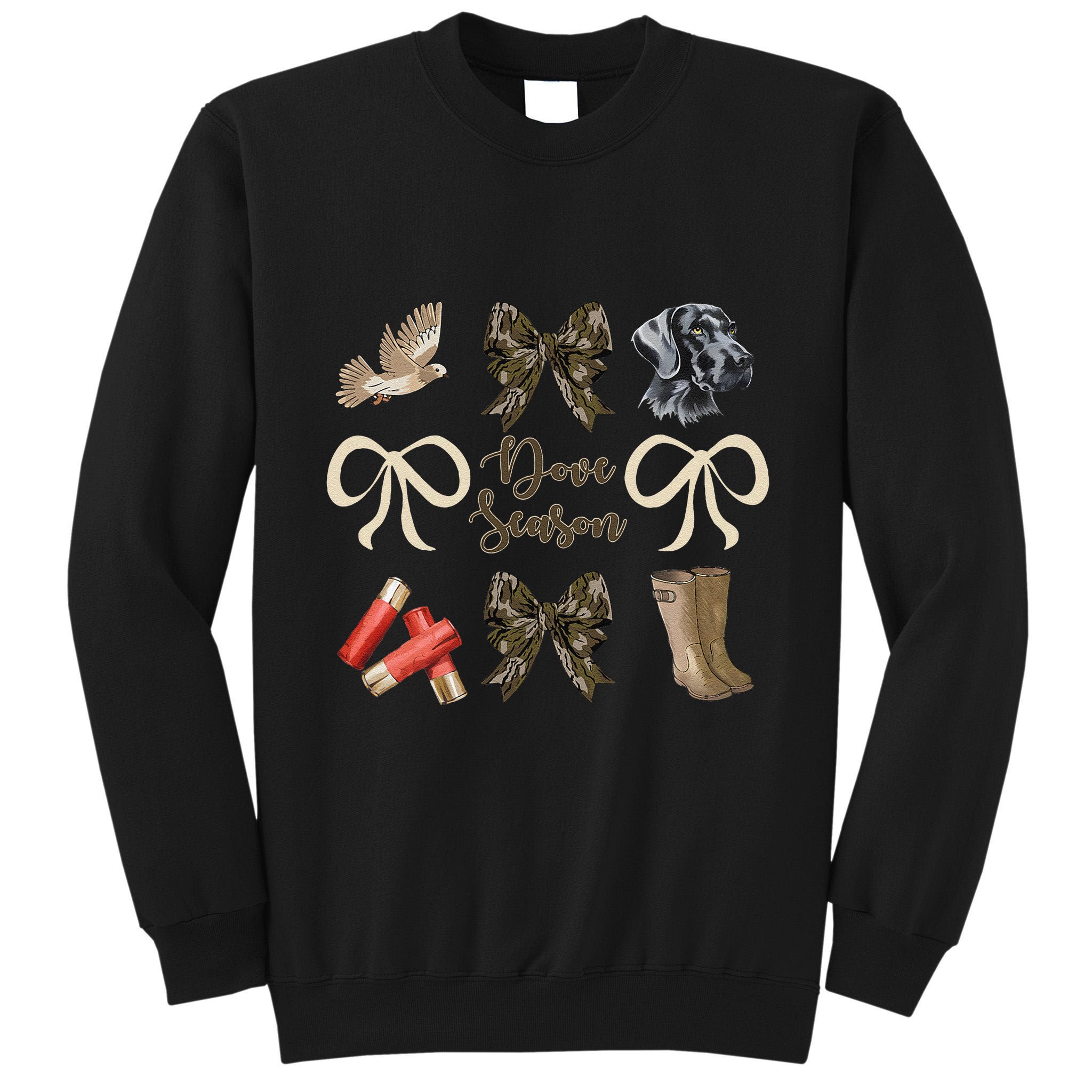 Camo Bow Coquette Dove Season Hunting Dove Hunter Hunt Girl Gift Tall Sweatshirt