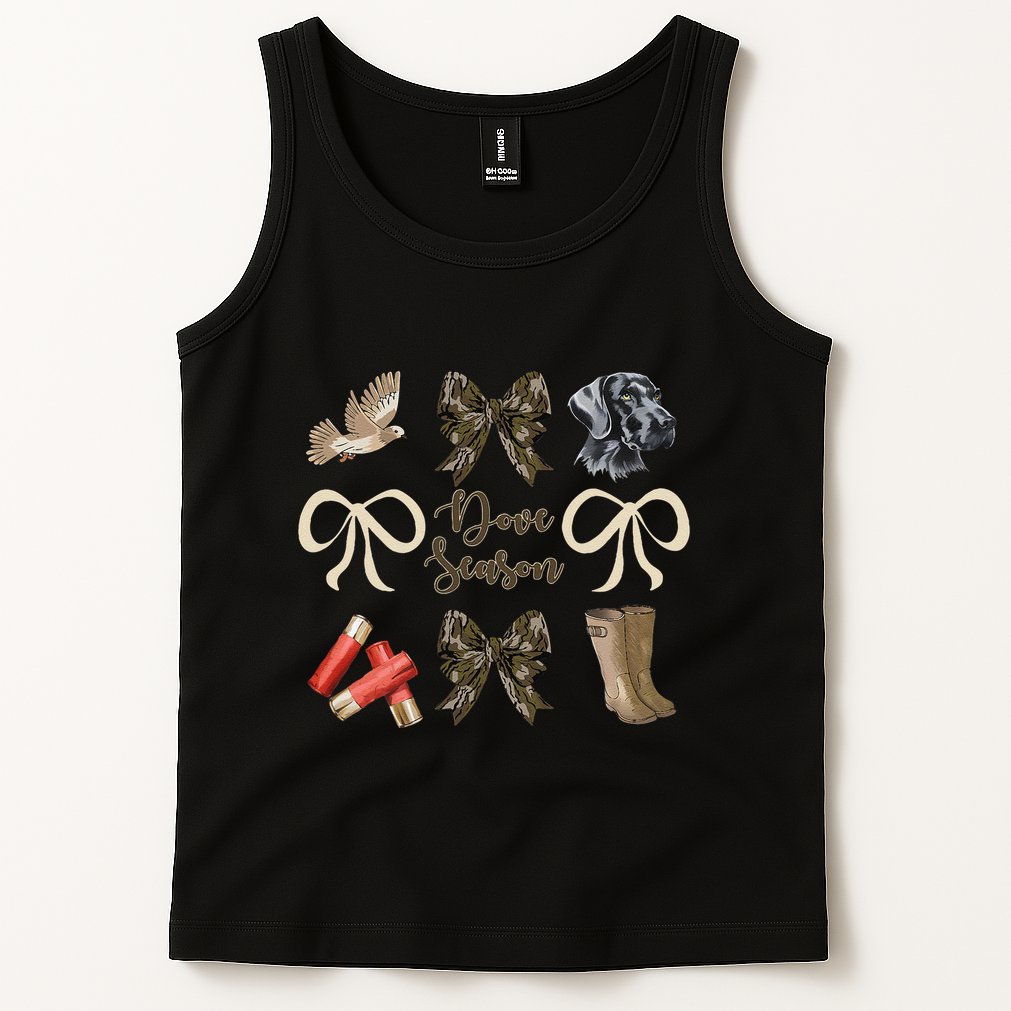 Camo Bow Coquette Dove Season Hunting Dove Hunter Hunt Girl Gift Tank Top
