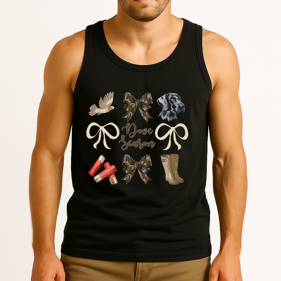 Camo Bow Coquette Dove Season Hunting Dove Hunter Hunt Girl Gift Tank Top