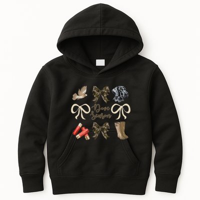 Camo Bow Coquette Dove Season Hunting Dove Hunter Hunt Girl Gift Kids Hoodie