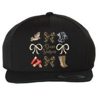 Camo Bow Coquette Dove Season Hunting Dove Hunter Hunt Girl Gift Wool Snapback Cap