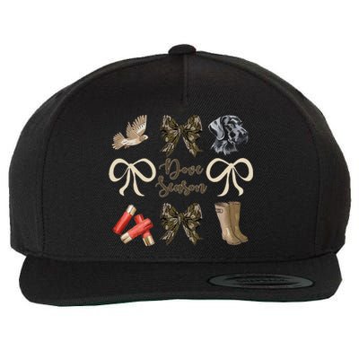 Camo Bow Coquette Dove Season Hunting Dove Hunter Hunt Girl Gift Wool Snapback Cap