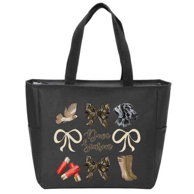 Camo Bow Coquette Dove Season Hunting Dove Hunter Hunt Girl Gift Zip Tote Bag