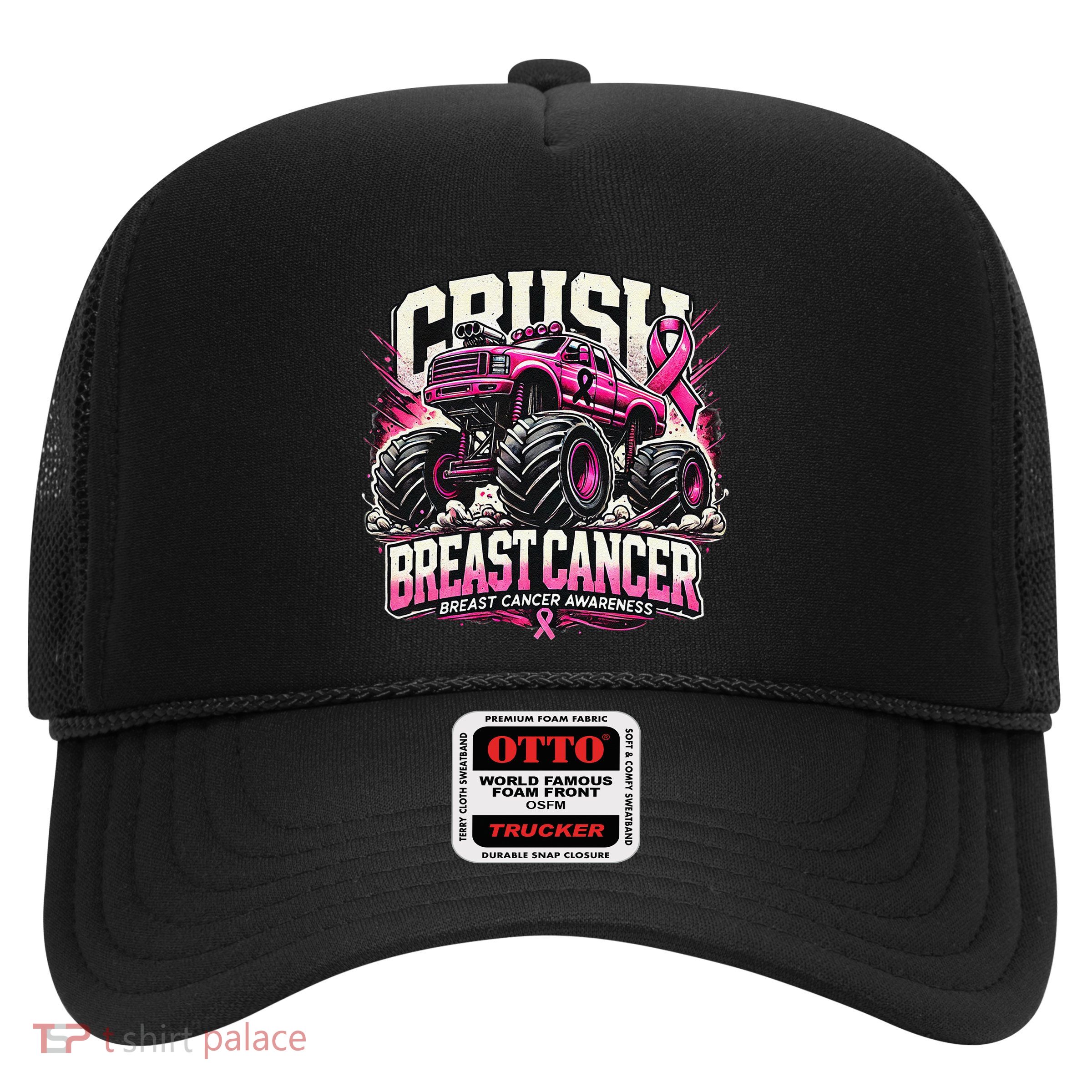 Crush Breast Cancer Awareness Monster Truck Boy Trucker Hat