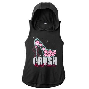 Crush Breast Cancer Cute Sparkly Design Ladies PosiCharge Tri-Blend Wicking Draft Hoodie Tank