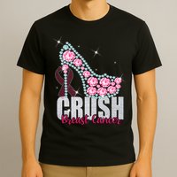 Crush Breast Cancer Cute Sparkly Design T-Shirt