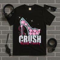 Crush Breast Cancer Cute Sparkly Design T-Shirt