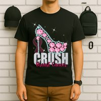 Crush Breast Cancer Cute Sparkly Design T-Shirt