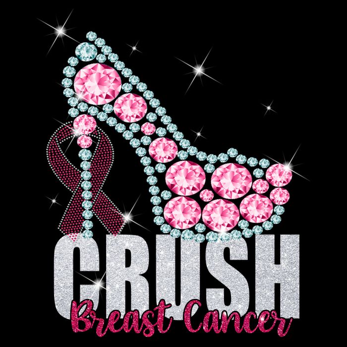 Crush Breast Cancer Cute Sparkly Design T-Shirt