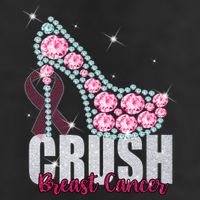Crush Breast Cancer Cute Sparkly Design 11oz C Handle Ceramic Mug
