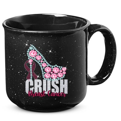Crush Breast Cancer Cute Sparkly Design 15oz Campfire Ceramic Mug