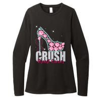 Crush Breast Cancer Cute Sparkly Design Womens CVC Long Sleeve Shirt