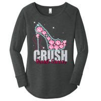 Crush Breast Cancer Cute Sparkly Design Women's Perfect Tri Tunic Long Sleeve Shirt