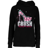 Crush Breast Cancer Cute Sparkly Design Womens Funnel Neck Pullover Hood