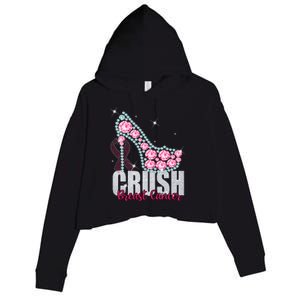 Crush Breast Cancer Cute Sparkly Design Crop Fleece Hoodie