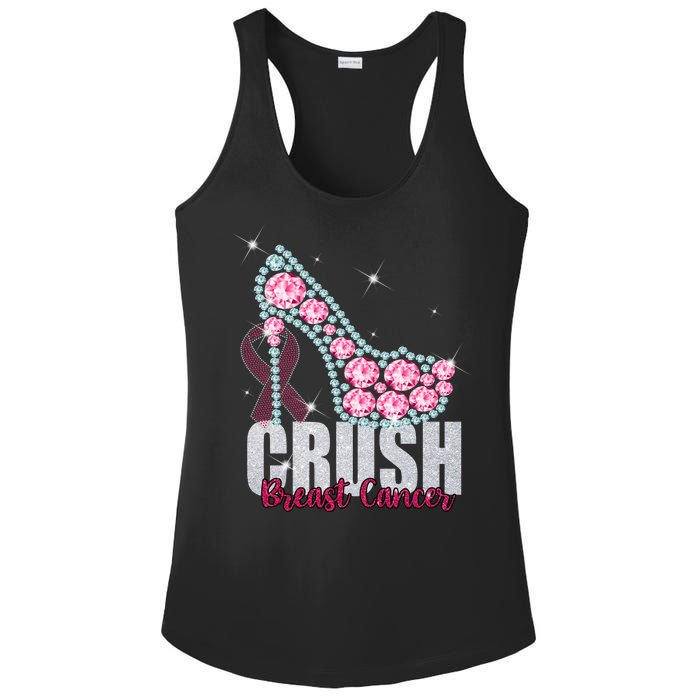 Crush Breast Cancer Cute Sparkly Design Ladies PosiCharge Competitor Racerback Tank