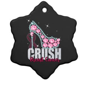 Crush Breast Cancer Cute Sparkly Design Ceramic Star Ornament