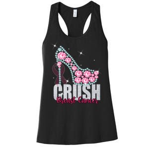 Crush Breast Cancer Cute Sparkly Design Women's Racerback Tank